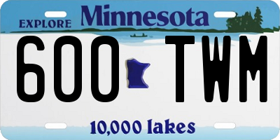 MN license plate 600TWM