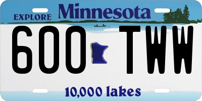 MN license plate 600TWW