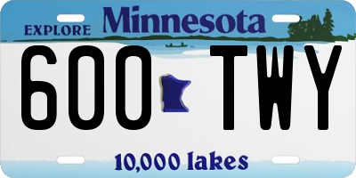 MN license plate 600TWY