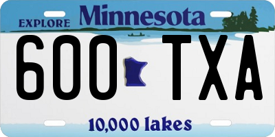 MN license plate 600TXA