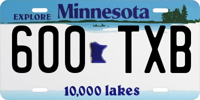 MN license plate 600TXB