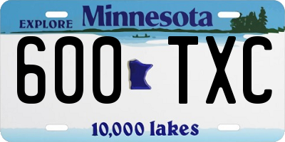 MN license plate 600TXC