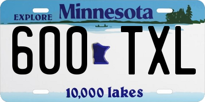 MN license plate 600TXL