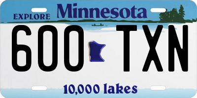 MN license plate 600TXN