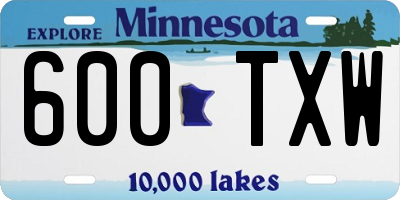 MN license plate 600TXW