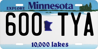 MN license plate 600TYA