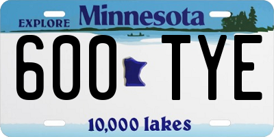 MN license plate 600TYE