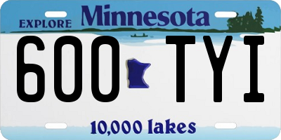 MN license plate 600TYI