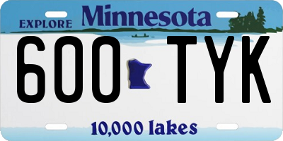 MN license plate 600TYK