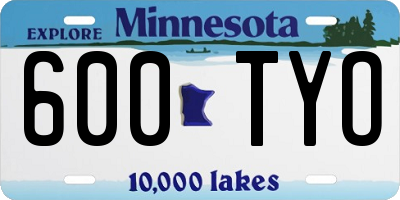 MN license plate 600TYO