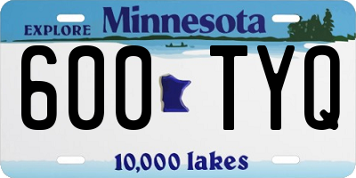 MN license plate 600TYQ