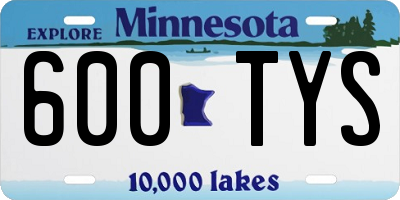 MN license plate 600TYS
