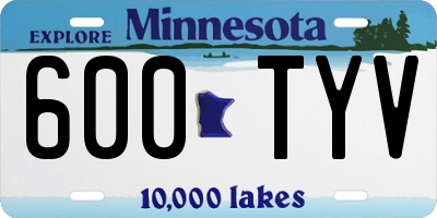 MN license plate 600TYV