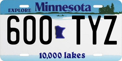 MN license plate 600TYZ