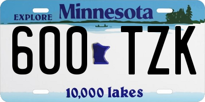 MN license plate 600TZK