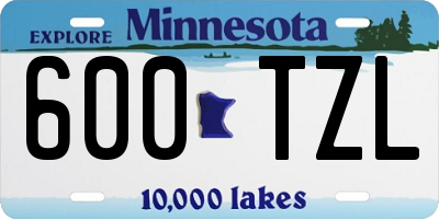 MN license plate 600TZL