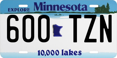 MN license plate 600TZN