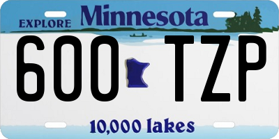 MN license plate 600TZP