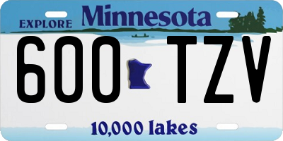 MN license plate 600TZV