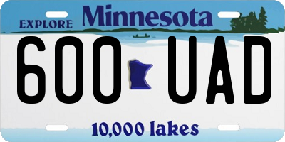 MN license plate 600UAD