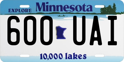MN license plate 600UAI