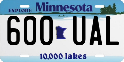 MN license plate 600UAL