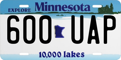 MN license plate 600UAP