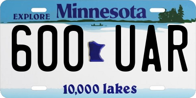 MN license plate 600UAR