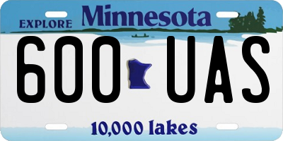 MN license plate 600UAS