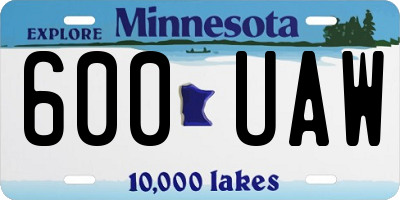 MN license plate 600UAW
