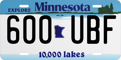 MN license plate 600UBF