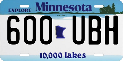 MN license plate 600UBH