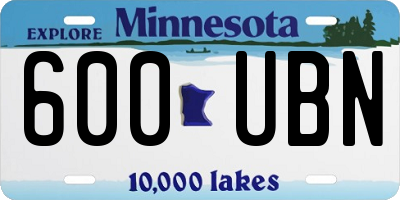 MN license plate 600UBN