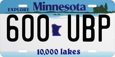 MN license plate 600UBP