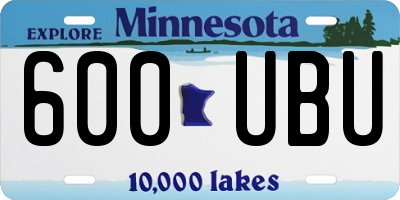 MN license plate 600UBU