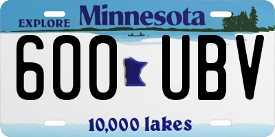 MN license plate 600UBV