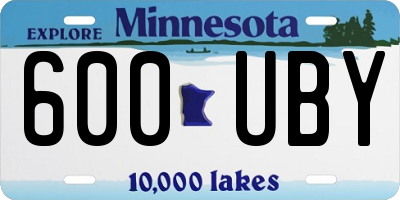 MN license plate 600UBY