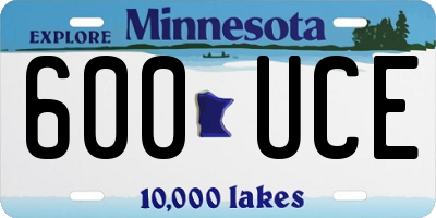 MN license plate 600UCE