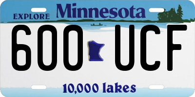 MN license plate 600UCF