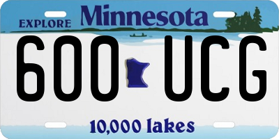 MN license plate 600UCG