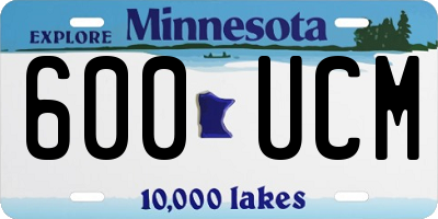 MN license plate 600UCM