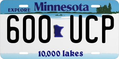 MN license plate 600UCP