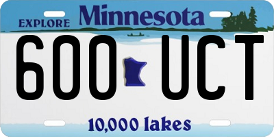 MN license plate 600UCT