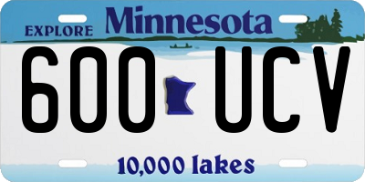 MN license plate 600UCV