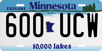 MN license plate 600UCW