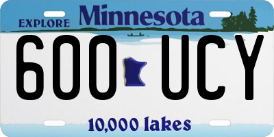 MN license plate 600UCY