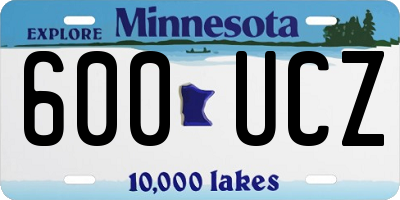 MN license plate 600UCZ