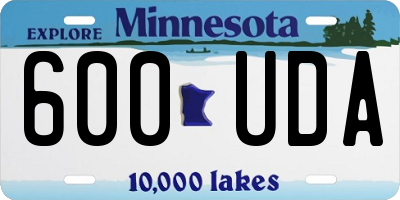 MN license plate 600UDA