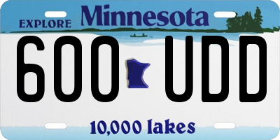 MN license plate 600UDD