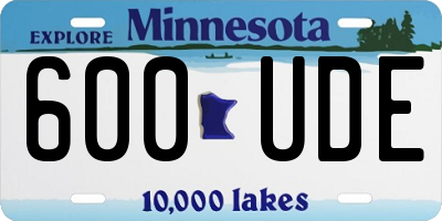 MN license plate 600UDE